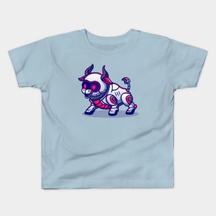 Cute Bull Robot Cartoon Kids T-Shirt